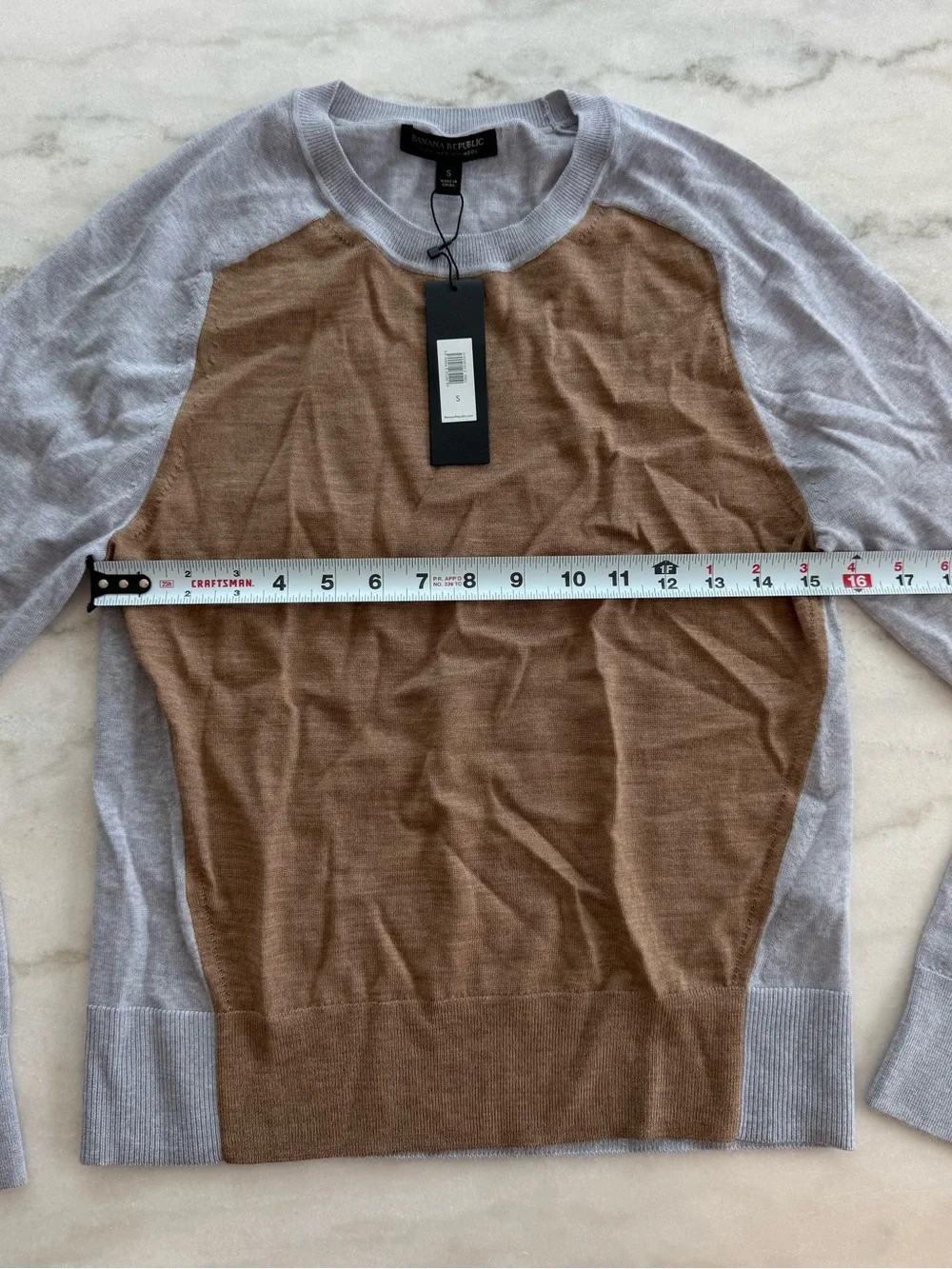 Banana Republic NWT 100% Merino Wool Colorblock Crewneck Sweater Women Size S